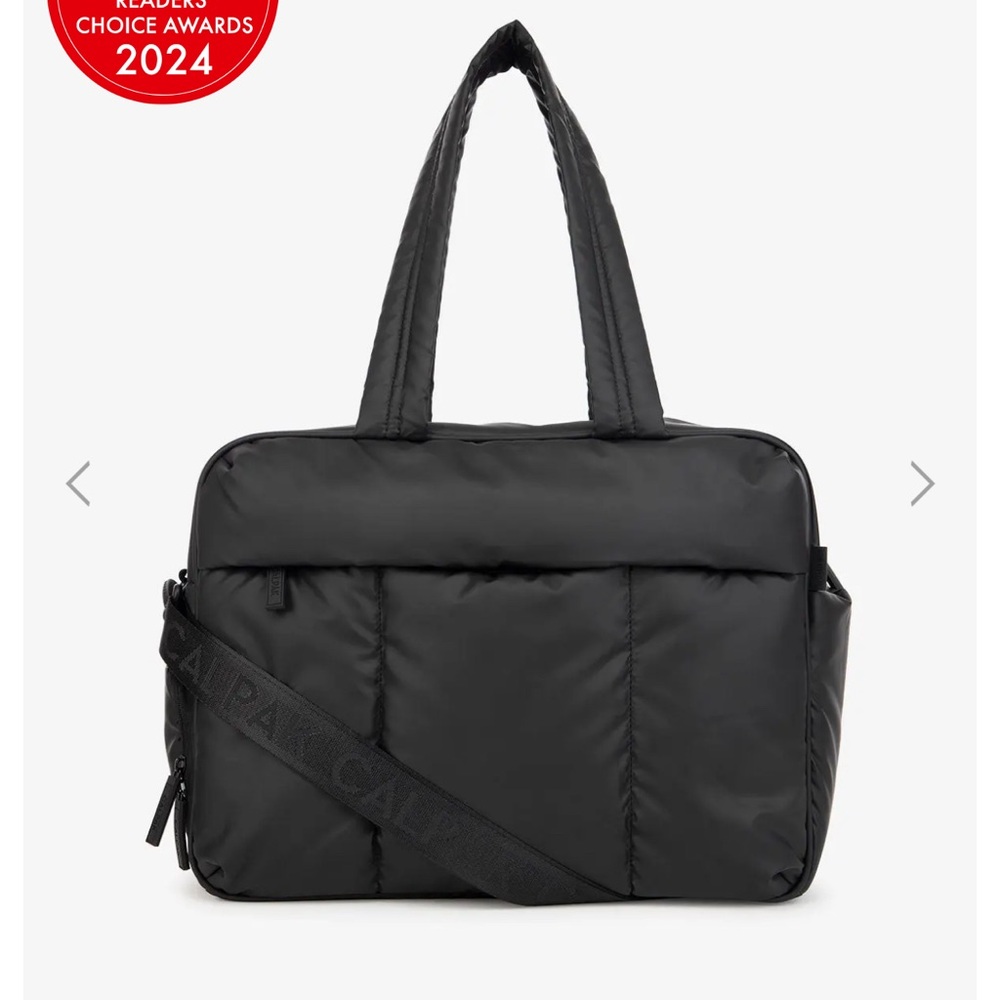 Like New Calpak Black Luka Bag Quilted Design